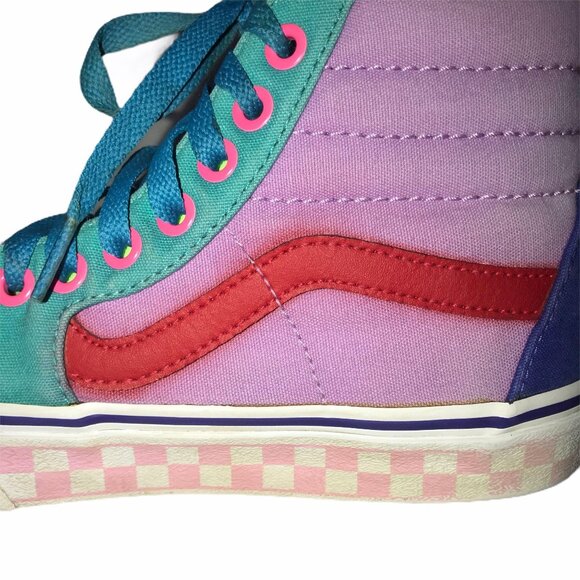 Rare Vans Vintage 1990's Color Block Sneakers B S 4 Boys Girls Retro - Picture 8 of 11